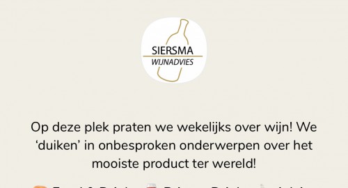 Siersma Wijnadvies op Clubhouse | Morgen 16:00 uur